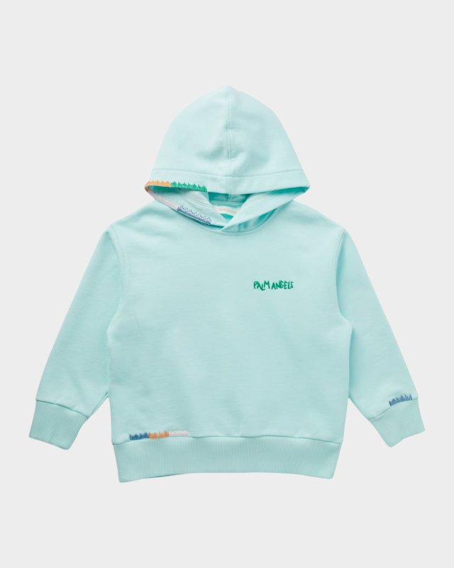 Boy's Embroidered Stiched Logo-Print Hoodie, Size